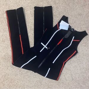 Bogner Terri Striped Stretch Ski Suit Waterproof Black NWT Womens US 10